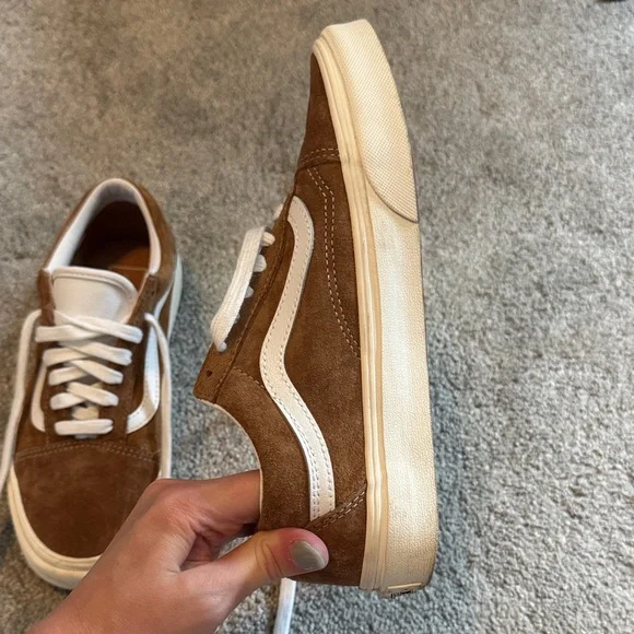 Vans Classic Brown Suede and White Womans Sneakers - Picture 7 of 10